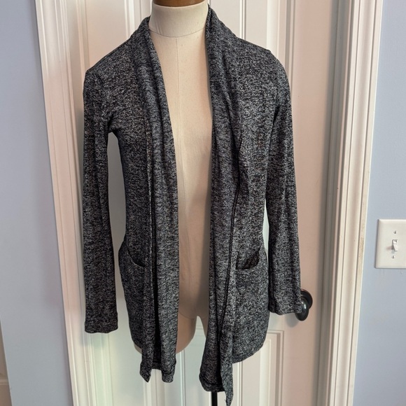 Athleta XXS Pose Wrap Cardigan Heather Black Gray Open Front Modal - Picture 3 of 8